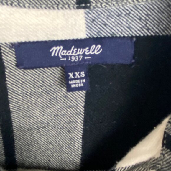 Madewell Oversized Flannel Shirt Lamont Plaid Tomboy Shirttail Top Size XXS Boho - Picture 5 of 9